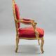 Pair of red and gold armchair Louis XV style