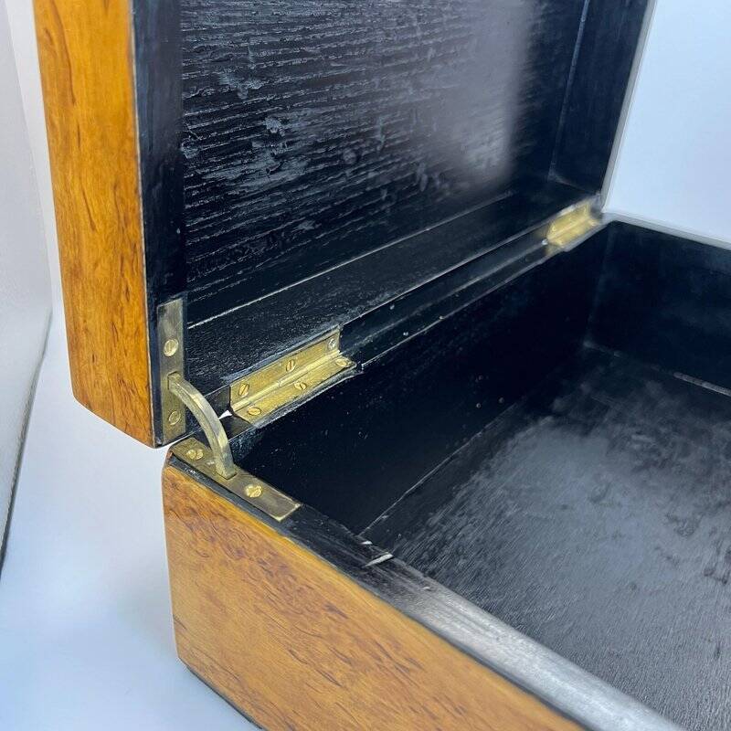 Biedermeier Box in Ice Birch and Brass, Germany, 1840s