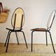 Paire de chaises années 50 piétement métal