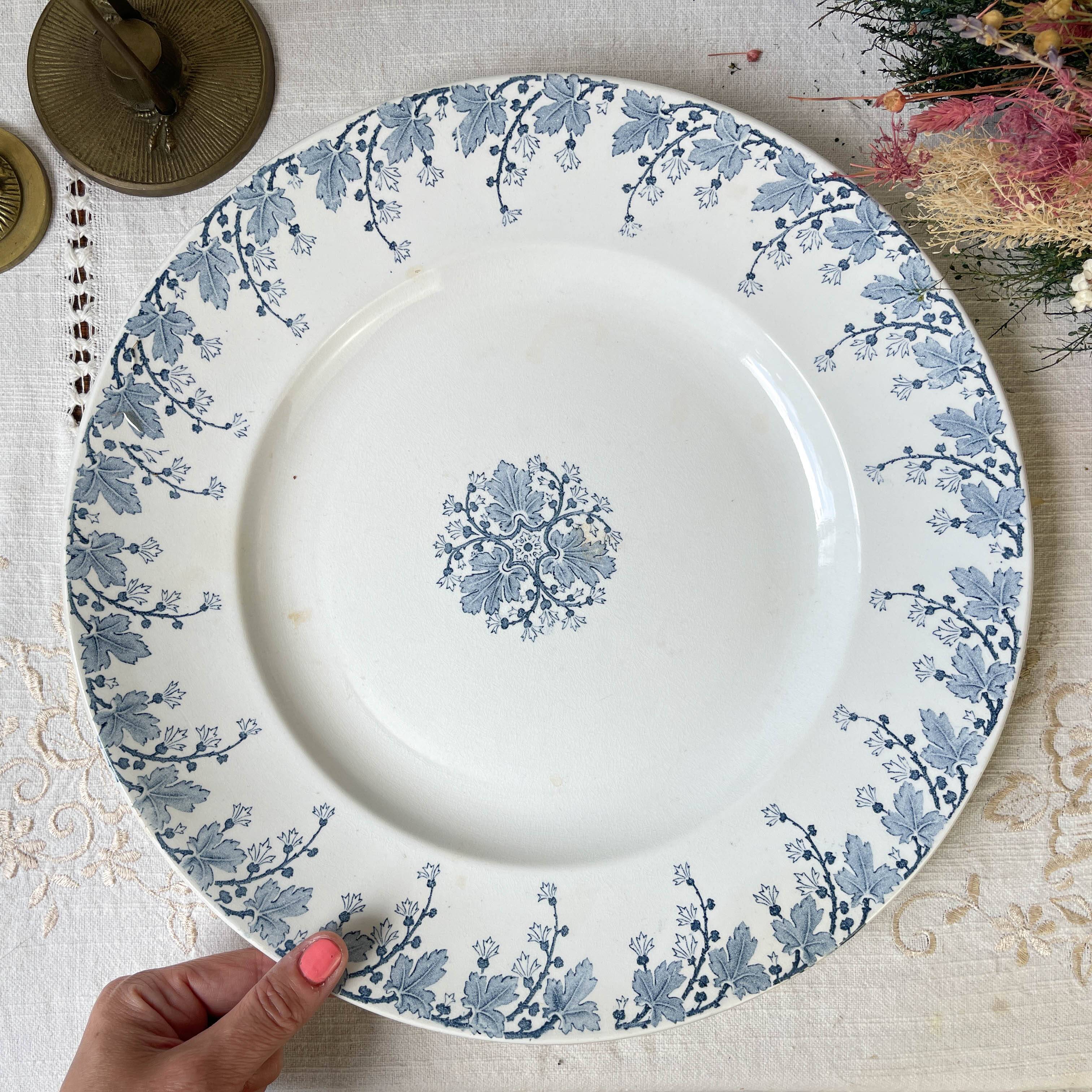 Vintage round dish Terre de fer LUNEVILLE model "NINA" Made in France