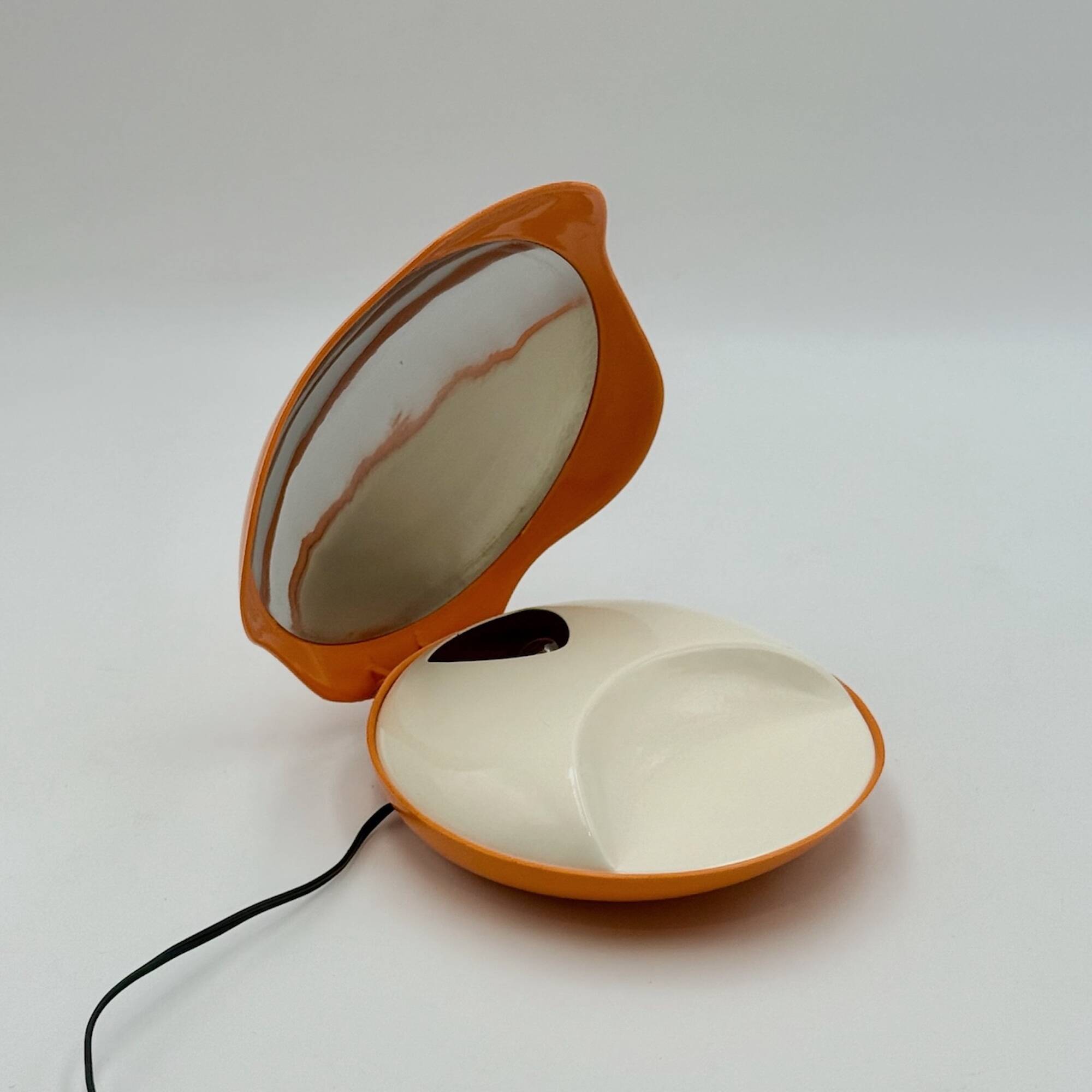 Lampe Oyster orange vintage par Gamma3, design italien des années 1970