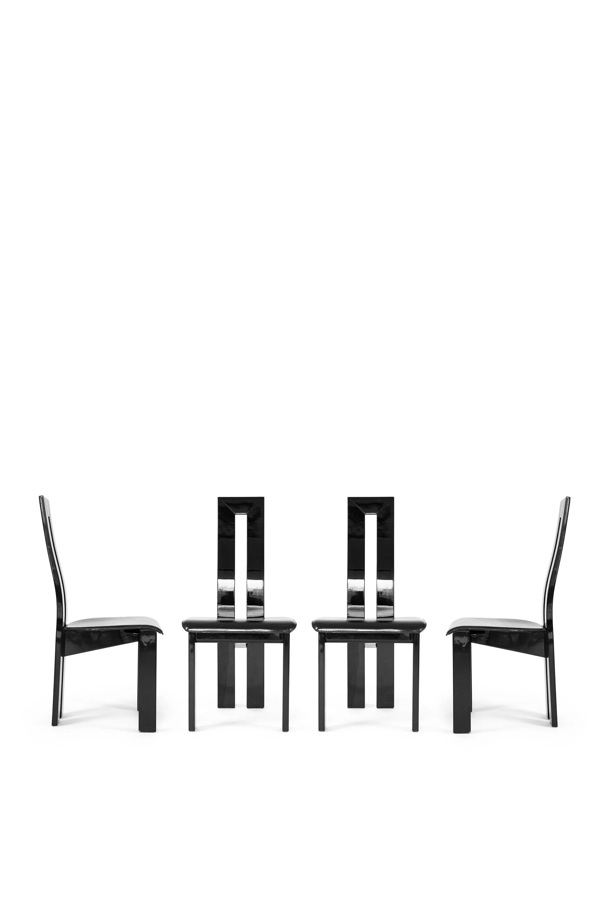 Set of 4 postmodern chairs by Pietro Constantini - Italy 1980s