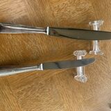 Two service knives in silver metal goldsmith Bertrand vintage