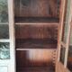 Parisian glass-fronted cabinet, Art Deco vintage bookshelf, solid oak furniture.