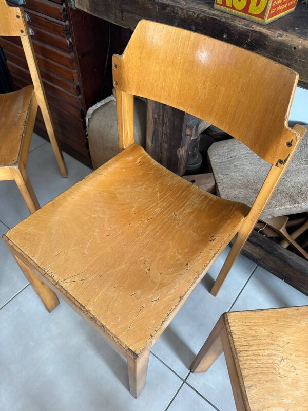 5 chaises empilables vintage — Rainer Schell  Schlapp Möbel 1960s