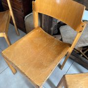 5 chaises empilables vintage — Rainer Schell  Schlapp Möbel 1960s