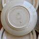 6 plates vintage ivory faience with gold trim