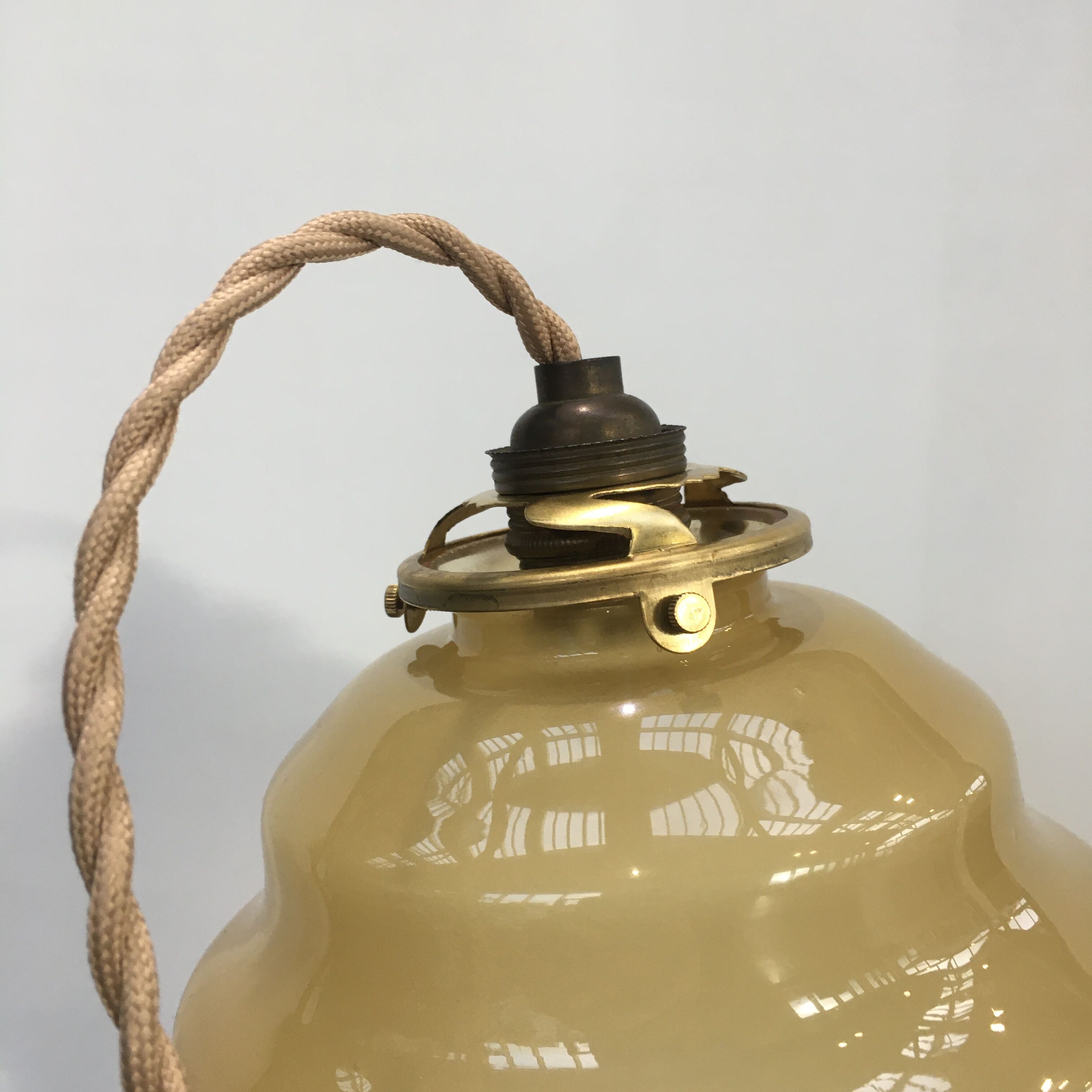 Small pale yellow art deco hanging