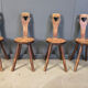 Vintage brutalist heart shaped chairs, 1960s