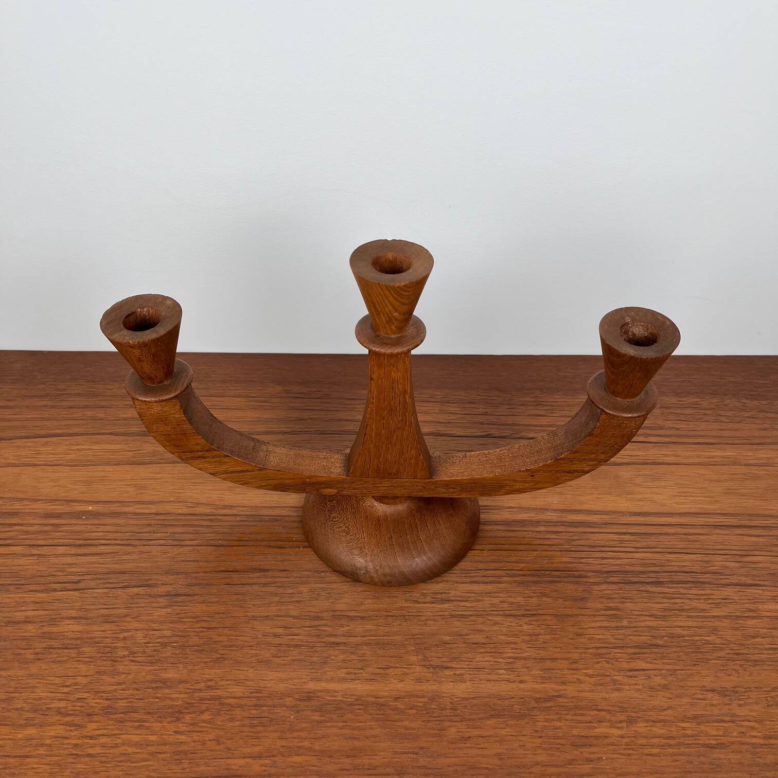 3-arm teak candle holder, 1960/70