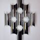 Space-age chrome wall lamp by RAAK, 8 lights, Germany, 1970