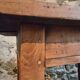 French antique writing desk / work table in cherry wood, 19th century