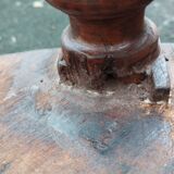 Table bouillotte ancienne avec plateau marbre style louis xvi