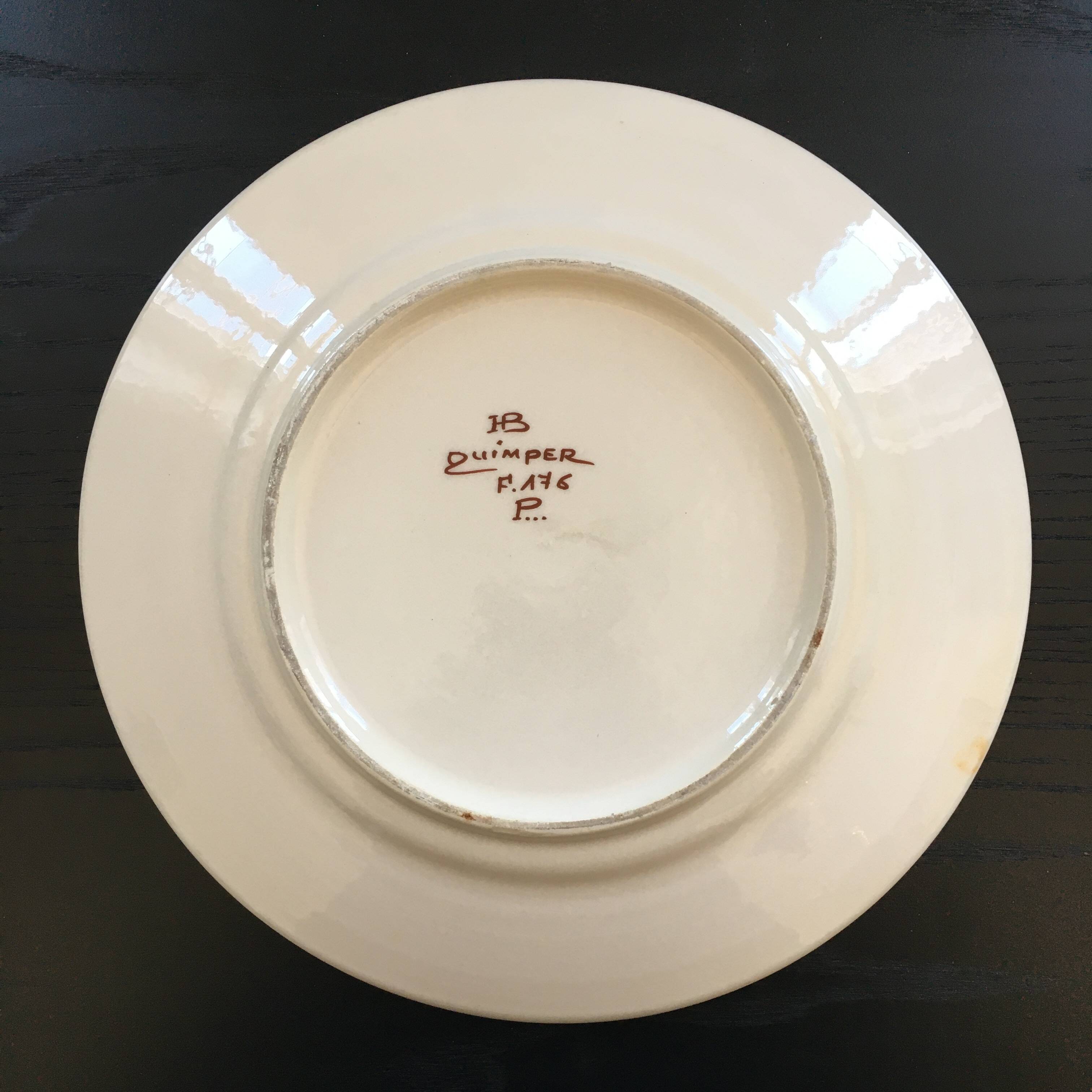 Dish signed HB Quimper