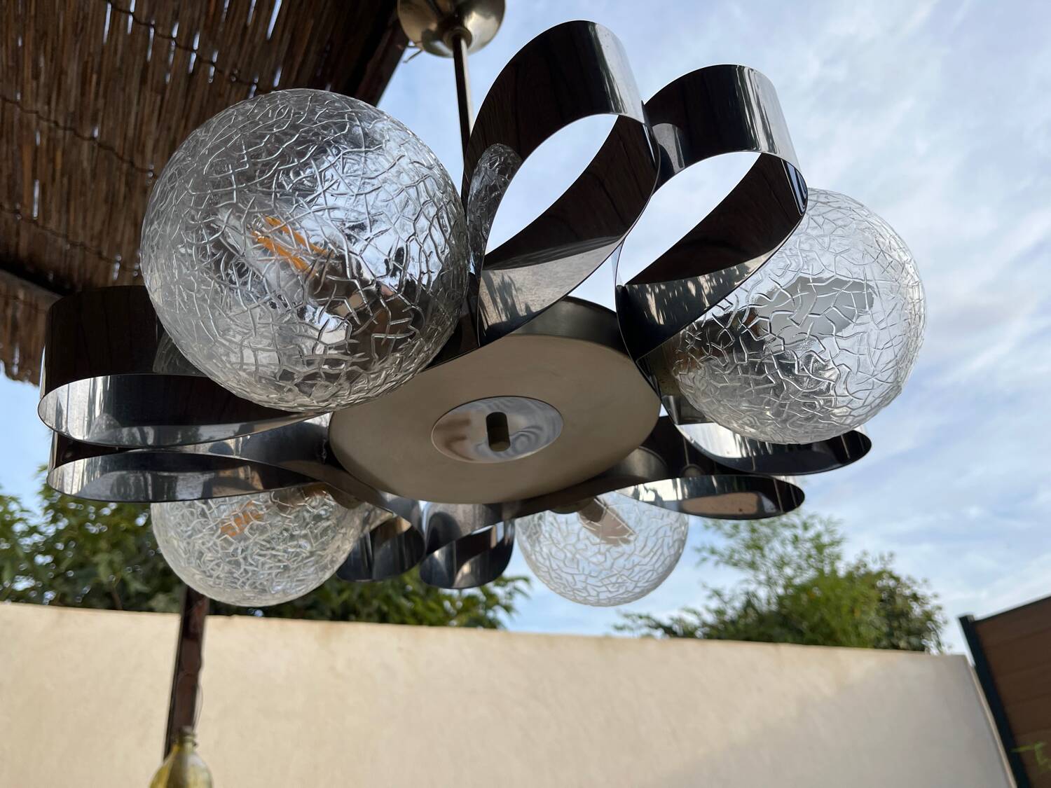 Chrome chandelier Space age 70s