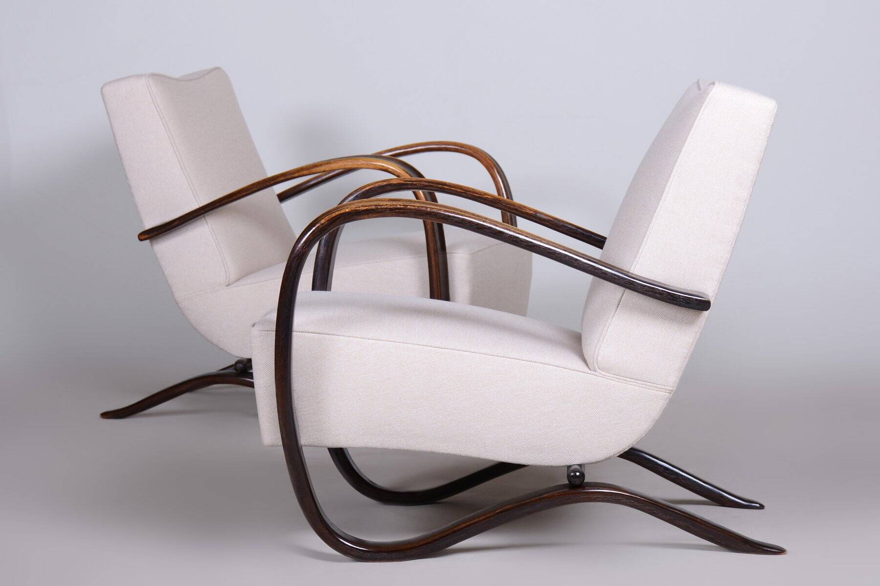 Fauteuils Art Déco H-269 par J. Halabala pour Up Závody, Tchécoslovaquie, années 1930, ensemble de 2
