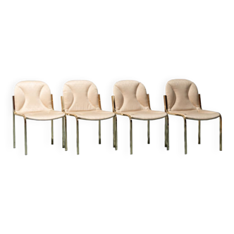 Set 4 chairs gilded metal gianluigi gorgoni 70