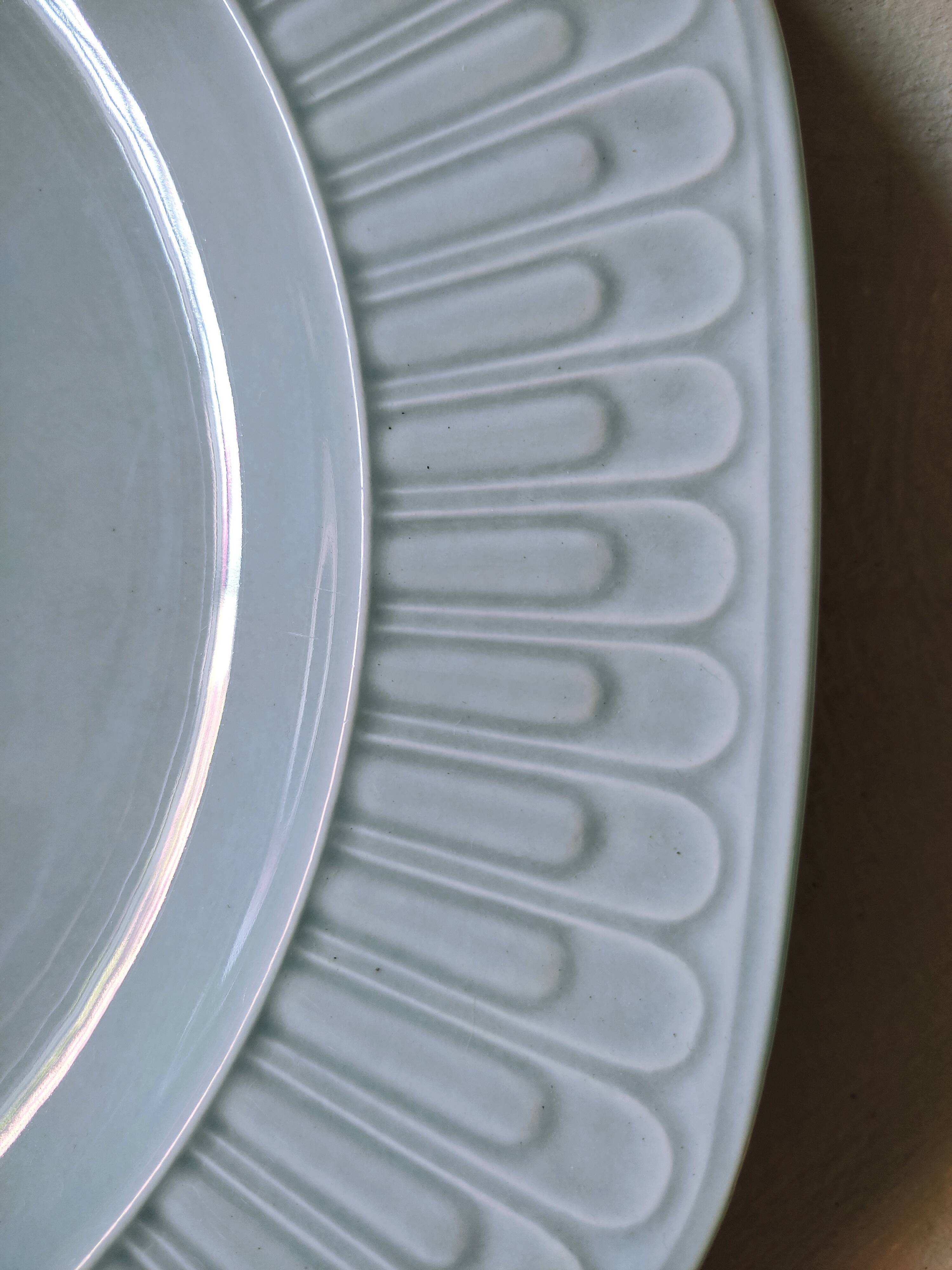 Octagonal earthenware dish