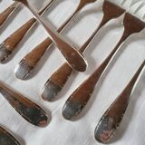 12 Silver Metal Fish Forks Argental