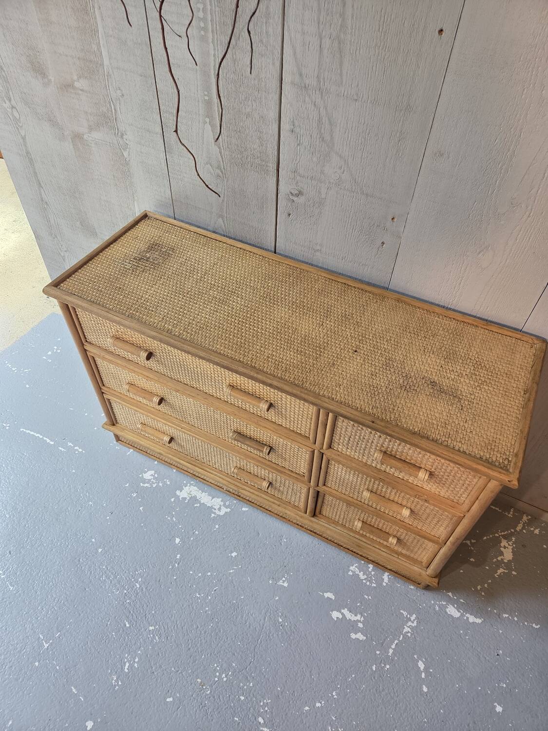 Rattan chest of drawers