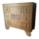 Old Art Deco period chest of drawers in oak