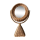 Vintage rattan table psyche mirror