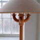 Sculptural modern floor lamps in pine, Sweden 1970s.