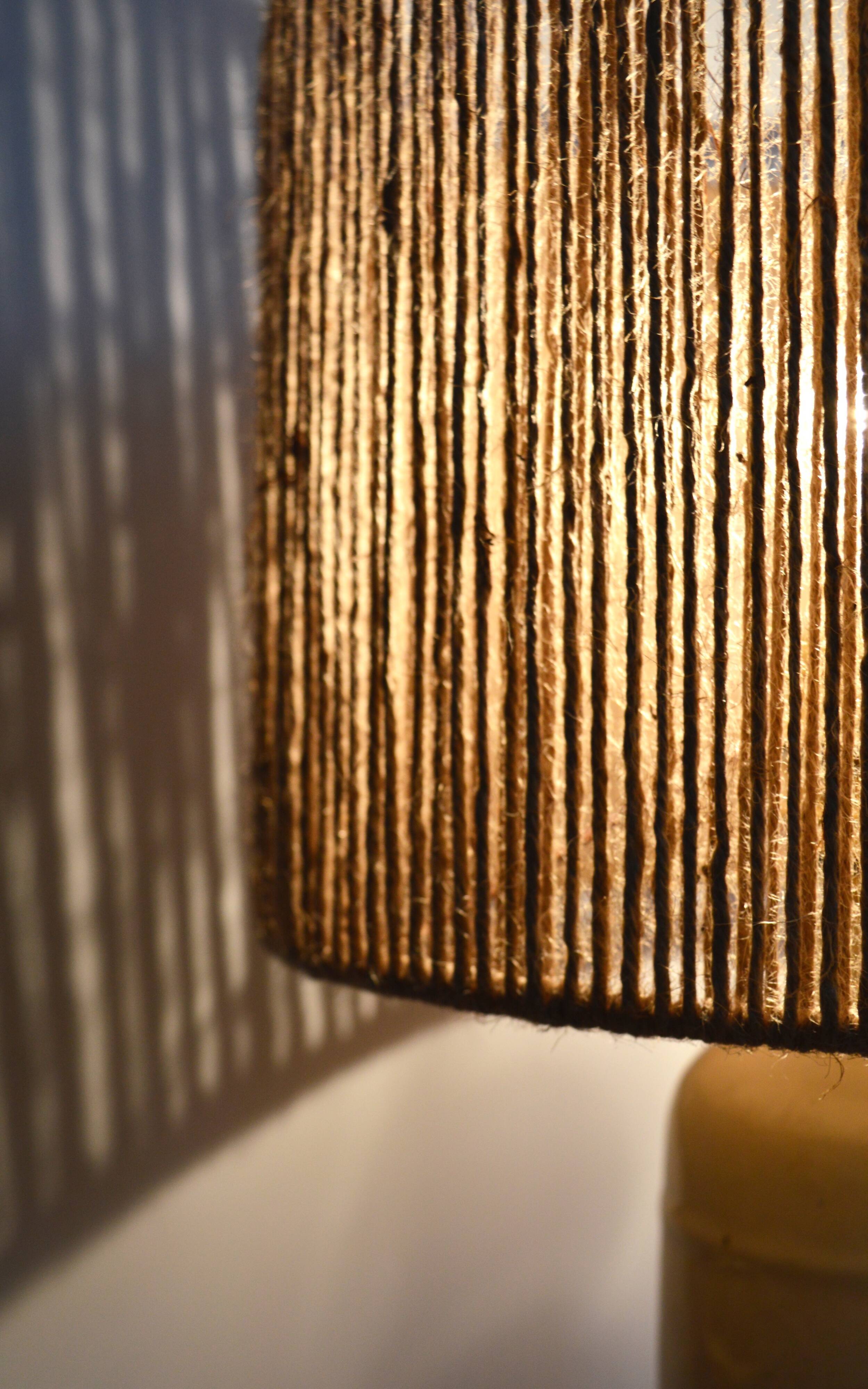 Rope and sandstone lamp
