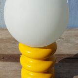 Yellow wooden lamp 70s