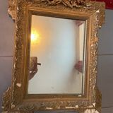 Old gilded mirror with pediment in faisseaux, Napoleon III