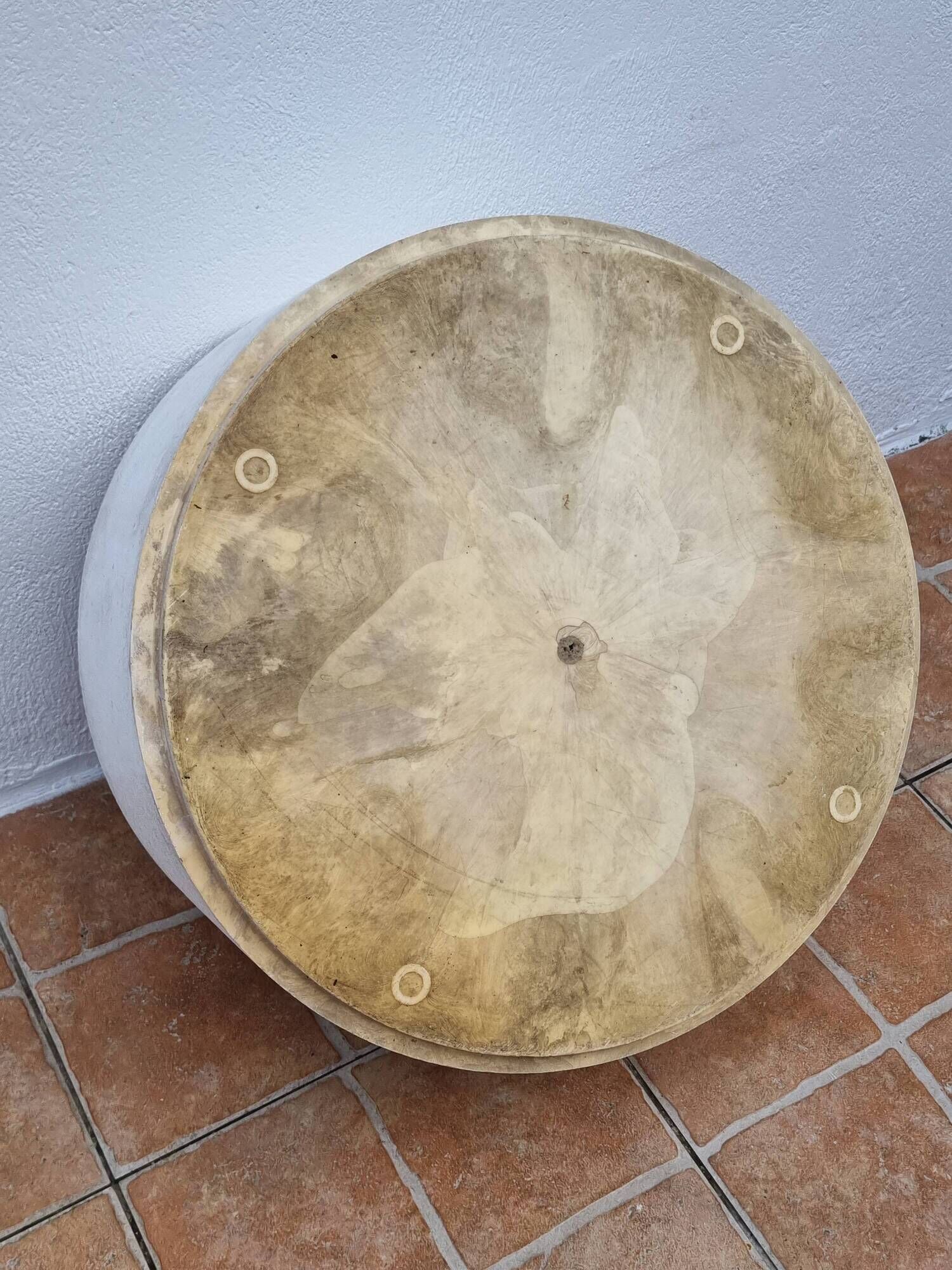 Large round container in composite material for garden, 53 cm in diameter and 25 cm in height
