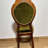 A pair of antique upholstered side chairs/Victorian balloon-back