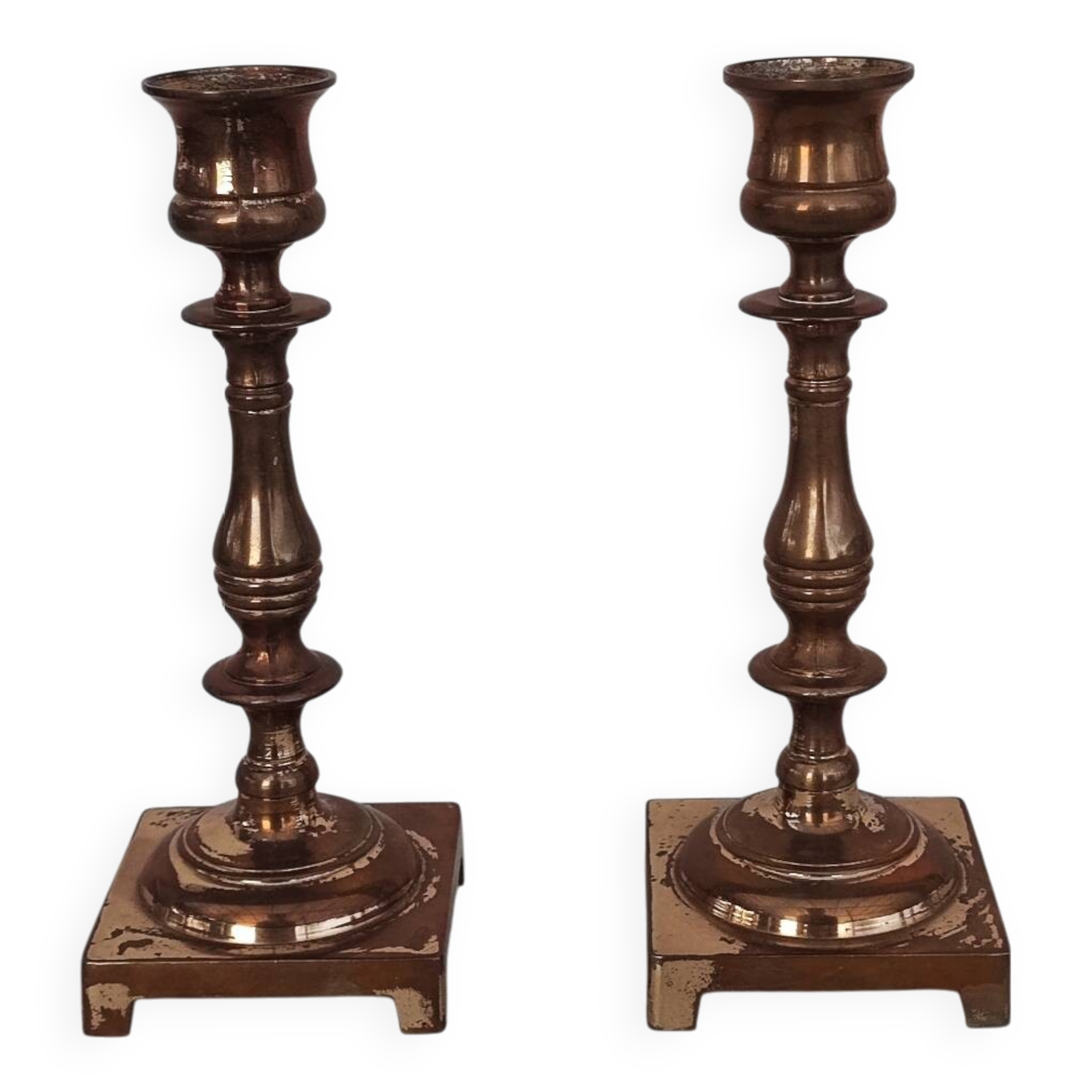 Paire de chandeliers anglais en bronze