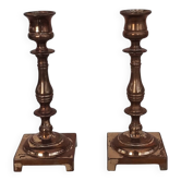 Paire de chandeliers anglais en bronze