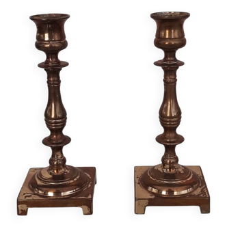 Paire de chandeliers anglais en bronze