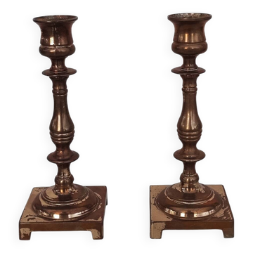 Paire de chandeliers anglais en bronze