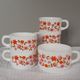 Set of 6 cups Arcopal model Scania - floral décor - vintage 1970