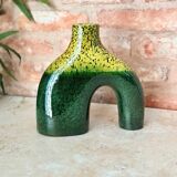 Artisanal blue varnished vase