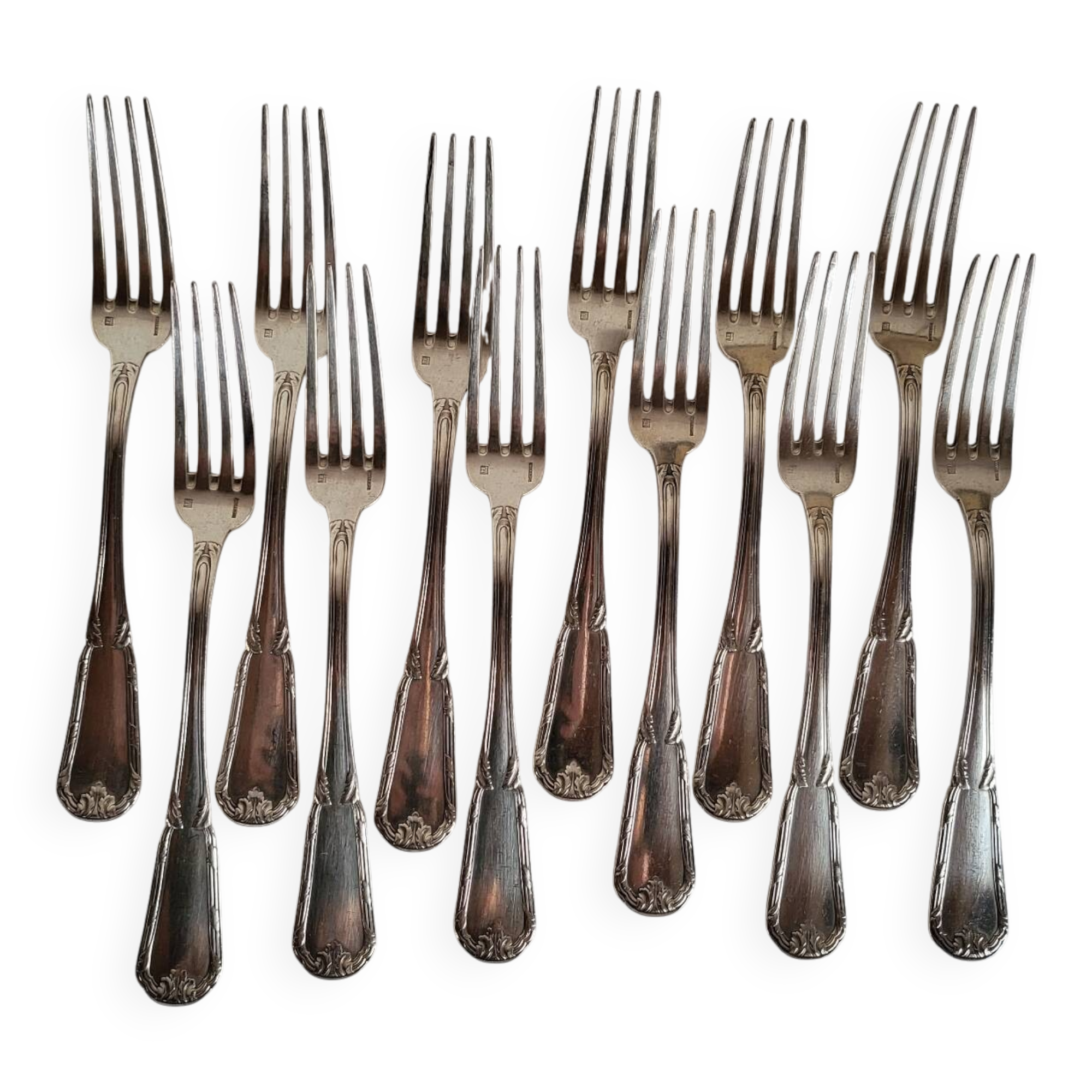 12 Fourchettes en métal argenté Boulenger Couverts de table