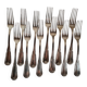 12 silver-plated metal forks Boulenger table cutlery