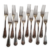 12 Fourchettes en métal argenté Boulenger Couverts de table