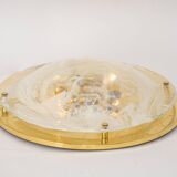 Large brass and Murano ceiling light by Hillebrand, Germany, 1970s.