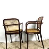 Ligna (Thonet A811), années 1930, Rotin, Vintage Set de 2