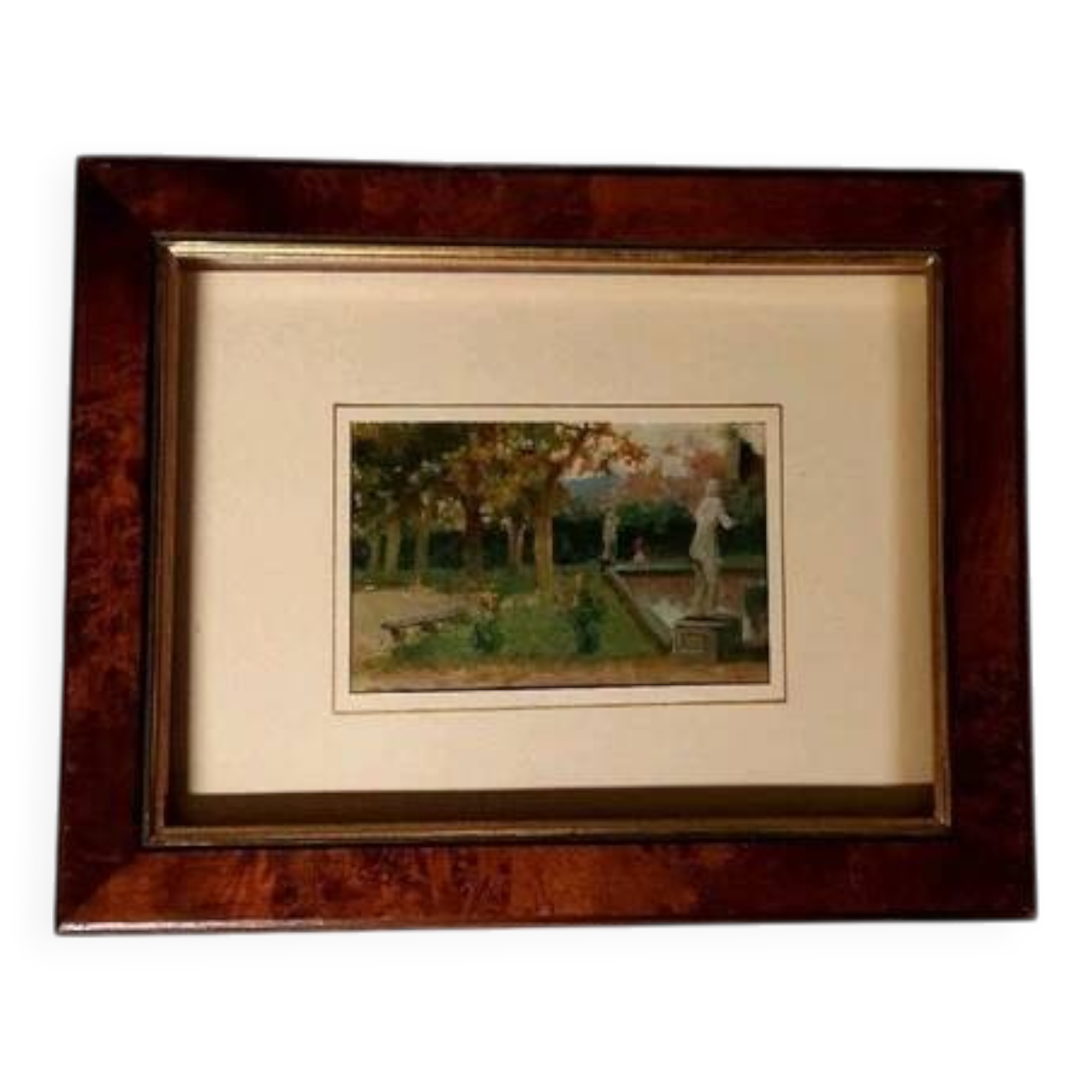 Huile sur panneau peinture Jardin de Villa Toscane