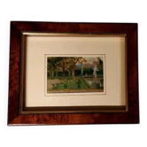Huile sur panneau peinture Jardin de Villa Toscane
