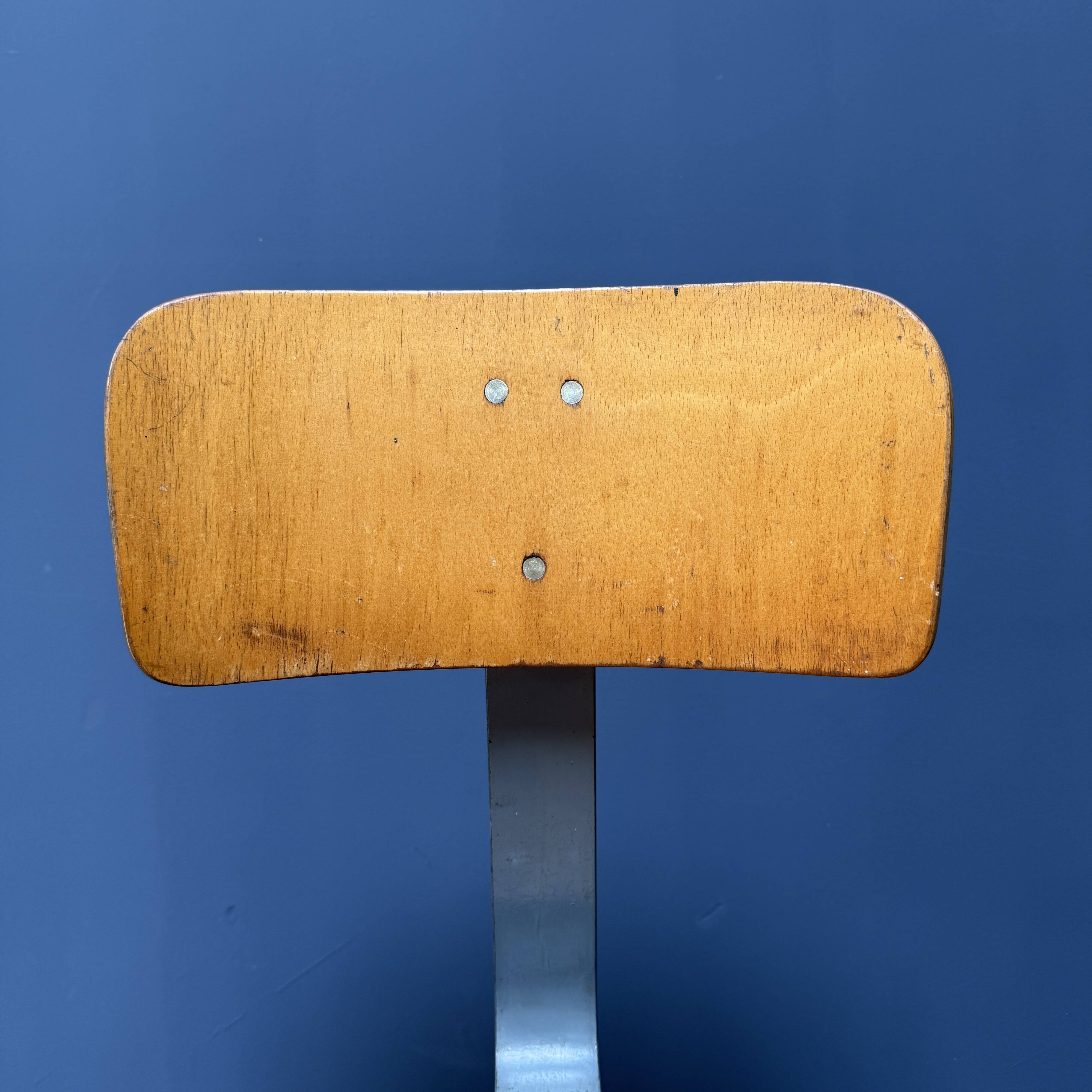 High industrial metal workshop chair