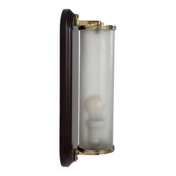 Vintage wall light in wood, glass and brass, France, 1980.