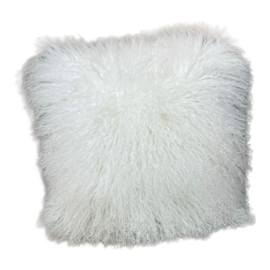 Coussin blanc en agneau du Tibet