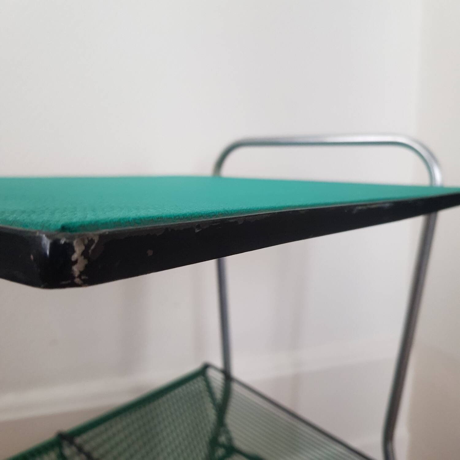 1950s vinyl storage side table