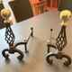 Chenets bronze et fonte